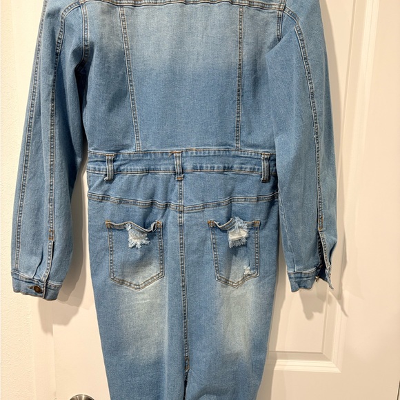 Fashion Nova Light Blue Denim Midi Dress - Picture 4 of 4